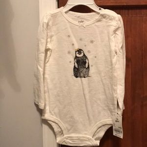 Baby B’gosh onesie with penguin design